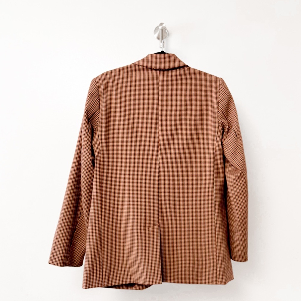A New Day Winter Preppy Chic Plaid Blazer Jacket w/ Ankle Pants Brown Red XS 4 - Picture 4 of 16